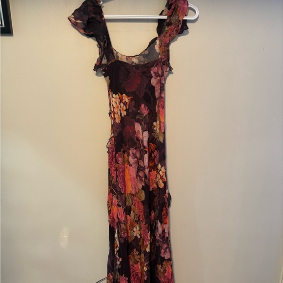 Kachel Anthropologie Lulu Flutter Sleeve Floral Maxi Slip Dress 6 Small Boho - Picture 8 of 9